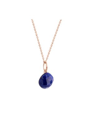 Jamelli Halskette Silber 925 Rosé-Vergoldet 42+3Cm Lang Mit Echtem Lapis - Blau