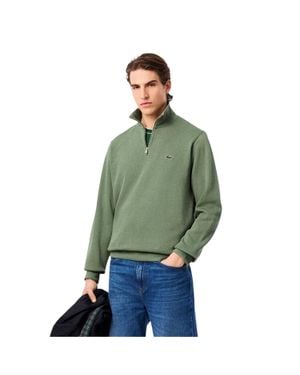 Lacoste Sweatshirt Für Herren, Mit Kurzem Reißverschluss, Baumwollmischung (Thymian-Grün)