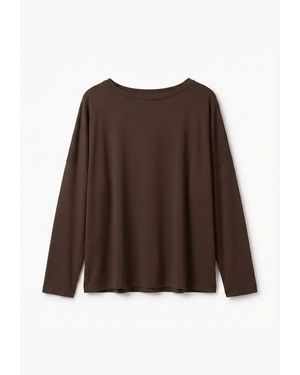 Basiclo Viscose Oversize Longsleeve - Braun