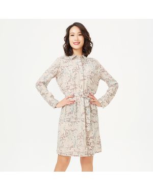S&J Weekends Leicht Bedrucktes Shirt-Kleid - Natur