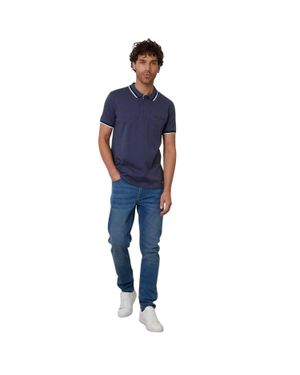 Threadbare Poloshirt Für Damen, Jet Tasche, Verriegelung - Blau