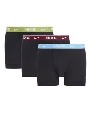 Nike Boxershorts Für Herren(3Er-Pack) (Schwarz/Blau/Weinrot/Grün)