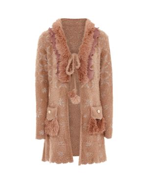 faina Strickjacke Damen Dunkelrosa Rosa - Braun