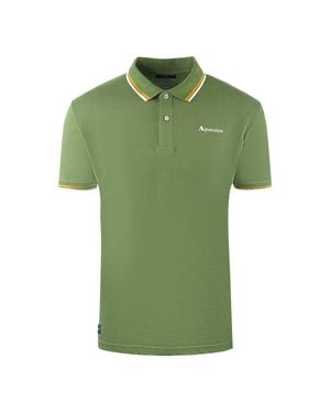 Aquascutum Poloshirt Mit Doppelstreifen-Kragen, Markenlogo, Armeegrun - Grün