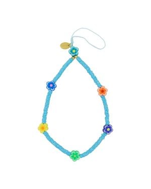 Fashionbox Armband Mit Vinylplättchen Blau 5 Blütenelemente