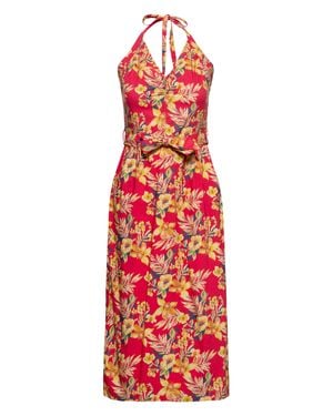 Queen Kerosin Damen Neckholder Pencil Kleid Hawaii - Rot