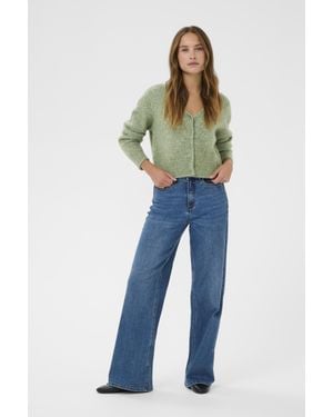 Kaffe Strickjacke Kamelania Strickjacke Baggy Fit - Blau