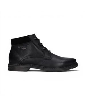 Bugatti Herren Schwarze Leder-Schnürstiefel Chukka Knöchelstiefel – Rigalo Evo