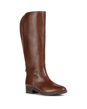 Geox D Felicity Leder Damen Stiefel - Braun