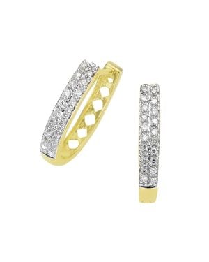 Diamonds by Ellen K. Ohrringe 585 Zweifarbig Mit 40X Diamant Zus. 0,20Ct - Weiß