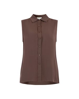RISA Blusentop Damen - Braun