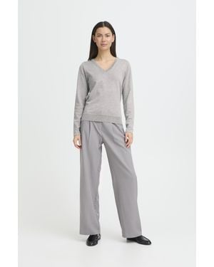 Ichi Langarm Ihluls Langarm Loose Fit - Grau