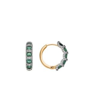 Luxenter Ohrringe Mit Smaragdgrünem Zirkonia, 18 Karat Gelbgold-Finish – Yrat - Mettallic