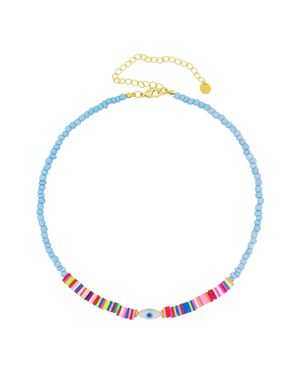 Fashionbox Kette Mit Vinylplättchen Und Kunststoffteilen - Mettallic