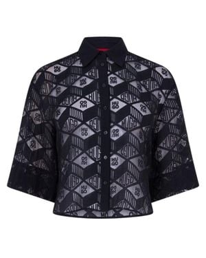 HUGO "Ephraima" Bluse Für Damen, Langärmlig - Blau