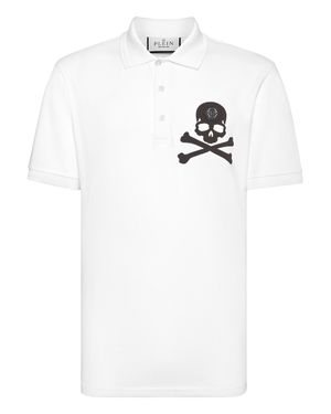 Philipp Plein Poloshirt Skull&Bones - Weiß