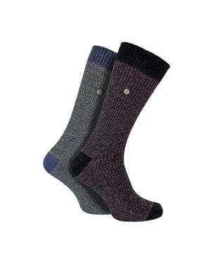 Jeep 2Er-Pack Herren Freizeit-Rippstrick Baumwollsocken - Blau