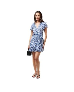 Ted Baker Wickelkleid Für Damen, V-Ausschnitt, Gewebter Stoff - Blau