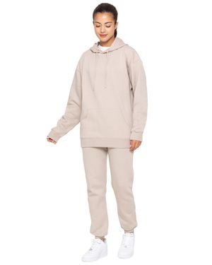 Enzo Oversized Pullover Hoodie Trainingsanzug Set - Weiß