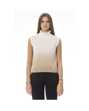 Baldinini Weiße Wolle Pullover Für Damen - Natur