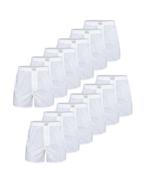 Lakeford & Sons Herren Boxer American Boxershorts Herren 12-Pack - Weiß
