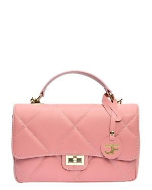 Carla Ferreri Rote Lederhandtasche - Pink