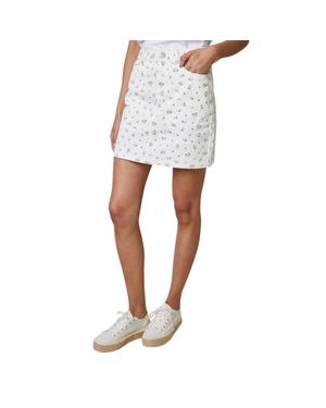 Threadbare "Seoul" Minirock Für Damen, Denim - Weiß