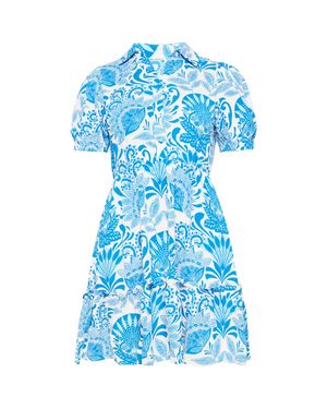 FELIPA Kleid Frauen Blau Weiß