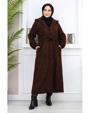 Turkishsouq Vorne Tied Kaschmir Mantel - Braun