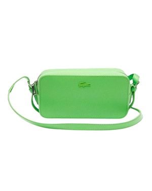 Lacoste "Chantaco" Schultertasche Für Damen Kuh Leder - Grün