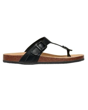 Threadbare Sandalen Für Herren, Zehentrenner, Flach - Schwarz