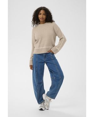 Kaffe Strickpullover Kajinie Strickpullover Loose Fit - Blau