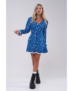 Issa Plus Day Damen Gewebtes Kleid - Blau
