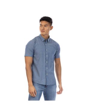 Peter Werth Hemd Für Herren, Chambray-Stoff (Indigoblau)