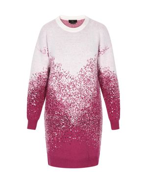 faina Kleid Damen Wollweiss Fuchsia - Pink