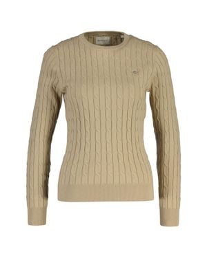 GANT Stretch Cotton Cable C-Neck Strickpullover - Natur