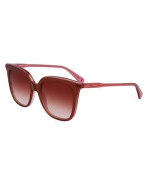 Longchamp Braune Acetat-Sonnenbrille - Rot