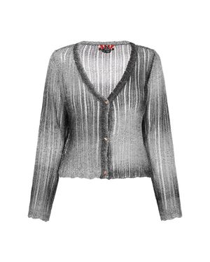 myMo Strickjacke Frauen-Weiß - Grau