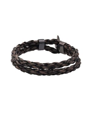 Steuer Modeschmuck Armband Kunstleder Geflochten - Schwarz