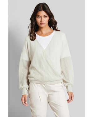 Bugatti Damen Wickelpullover Ultra Leicht - Weiß