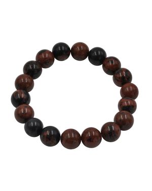Steuer Modeschmuck Armband Stretch Mit Echtstein Jaspis - Schwarz