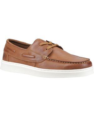 Hush Puppies Madden Leder Herren Tan Bootsschuhe - Braun