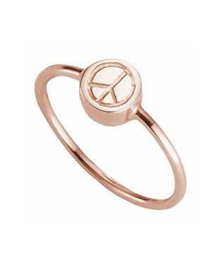 Caï Ring 925/- Sterling Silber Rotvergoldet Peace - Weiß