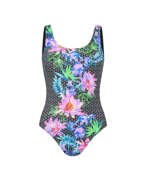 Zoggs "Mystique" Badeanzug Für Damen, Tiefer Rückenausschnitt (Bunt) - Blau