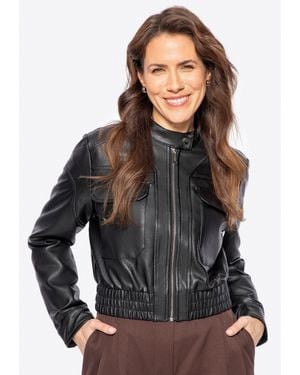 Wittchen Damen-Öko-Lederjacke Mit Kordelzug - Schwarz