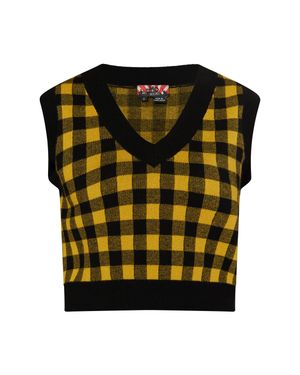 myMo Strickpullunder Damen Gelb - Schwarz