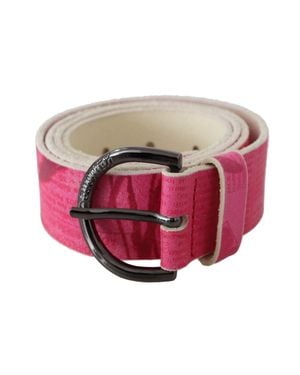 John Galliano Leather Letter-Logo Design Rundschnallen-Gürtel - Pink