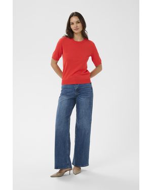 Kaffe Strickpullover Kalizza Strickpullover Regular Fit - Rot