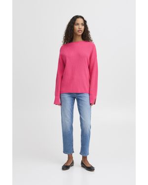 Ichi Strickpullover Ihboston Strickpullover Loose Fit - Pink