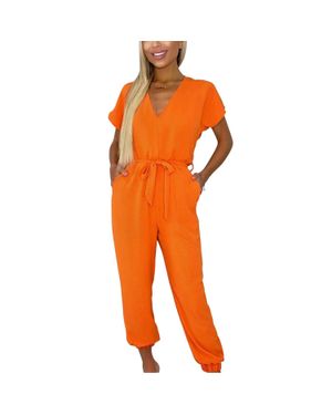 AX Paris Jumpsuit Für Damen, Mit Gürtel, Polyester (Dunkel) - Orange